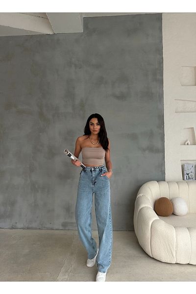 DENİKK Pantaloni largi din denim, flexibili, la modă din lycra