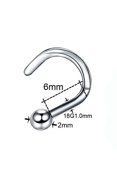 MAZEN Gold Colored Surgical Steel Curved Cartilage and Nose Piercing - Bulk