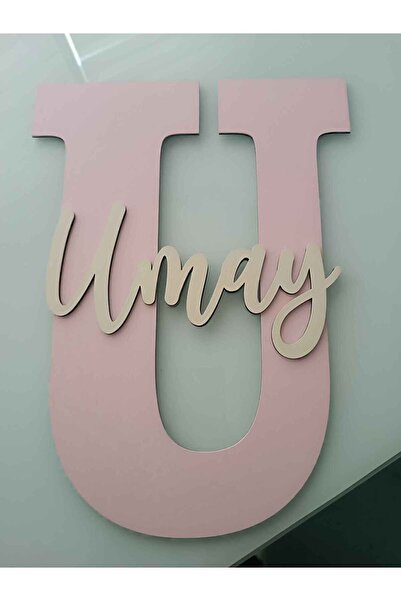 woodengifts ÇOCUK VE BEBEK ODASI HARF ÜZERİ İSİMLİ KAPI VE DUVAR KAPI SÜSÜ PA...