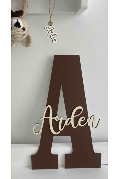 woodengifts ÇOCUK VE BEBEK ODASI HARF ÜZERİ İSİMLİ KAPI VE DUVAR KAPI SÜSÜ PA...