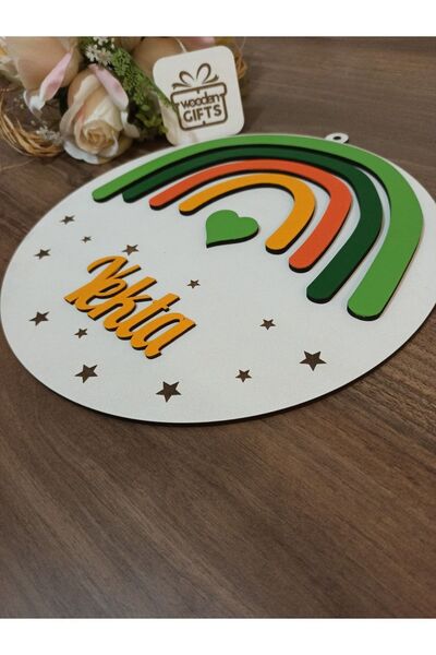 woodengifts ÇOCUK VE BEBEK ODASI HARF ÜZERİ İSİMLİ KAPI VE DUVAR KAPI SÜSÜ PA...