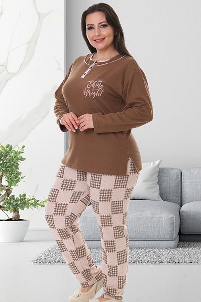 Bella Linda Σετ γυναικείες πιτζάμες Jacquard Cotton Plus Size