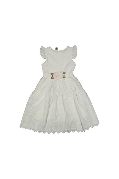 bebitomkids Kız 9-11 Yaş Çiçekli Brode Elbise