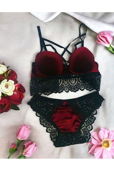 minsensa velvet padded bra set