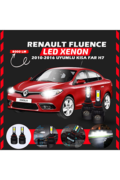 SHOOPLAA Renault Fluence 2010-2016 Kısa Far Uyumlu Şimşek Etkili Led Xenon Light Series H7