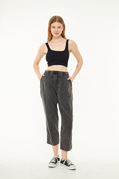 Minharir Yüksek Bel Bilek Boy Keten Pantolon