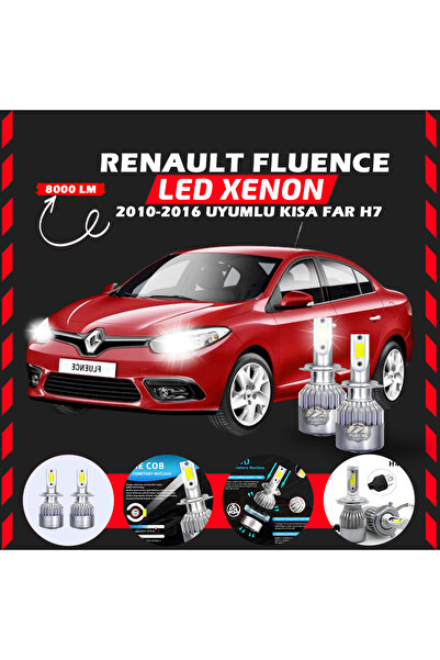 SHOOPLAA Renault Fluence 2010-2016 Kısa Far Uyumlu Şimşek Etkili Led Xenon Performance Series H7