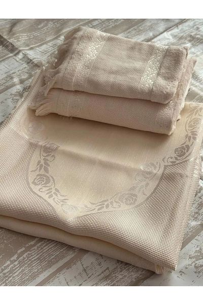 HMZ ETAMIN Embroidery - Prayer Rug Bundle and Towel 4-Piece Set Full Set