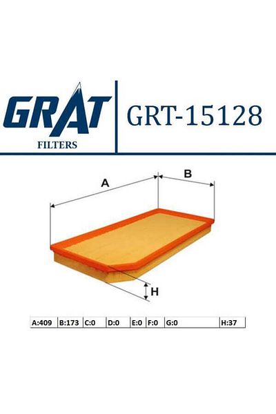 GRAT 15128 Air Filter Golf V 04- Jetta III 05- Passat 05- / A3 04- 2.0 Tfsı 2.0 Fsı Axx Bpy Bwa