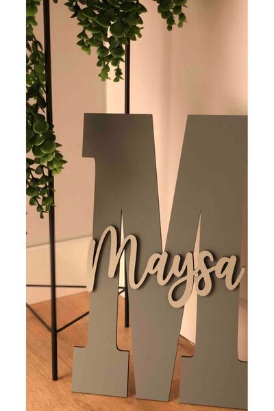 woodengifts ÇOCUK VE BEBEK ODASI HARF ÜZERİ İSİMLİ KAPI VE DUVAR KAPI SÜSÜ PA...