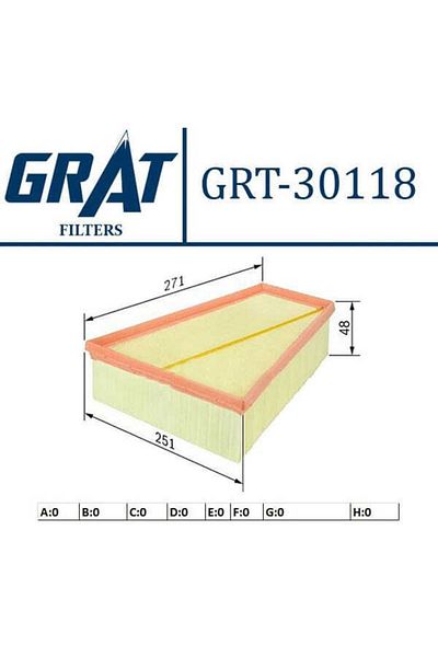 GRAT 30118 Air Filter Bmw 5 11- Bmw Z4 Bmw X1 520i