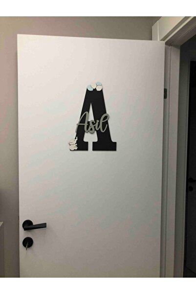 woodengifts ÇOCUK VE BEBEK ODASI HARF ÜZERİ İSİMLİ KAPI VE DUVAR KAPI SÜSÜ PANO İSİMLİK