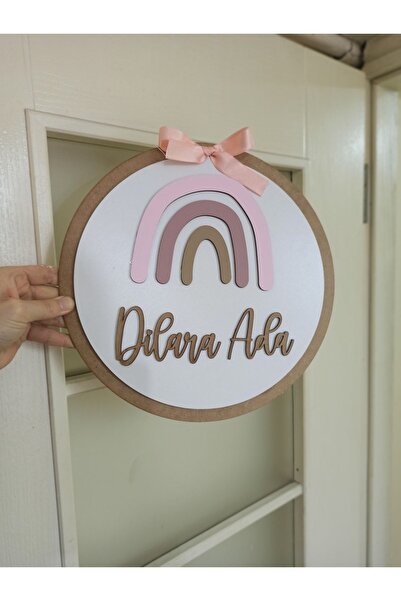 woodengifts ÇOCUK VE BEBEK ODASI HARF ÜZERİ İSİMLİ KAPI VE DUVAR KAPI SÜSÜ PA...