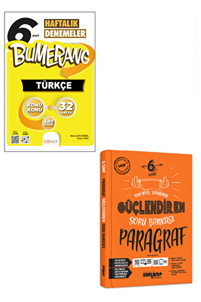 Günay Yayınları 6. Sınıf Bumerang Türkçe 32 Hafta Deneme + Ankara 6. Sınıf Gü...