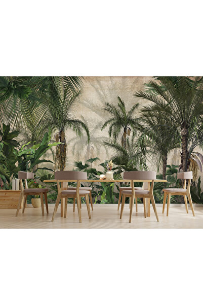 umut gergi tavan PALMİYE TEMALI TEK PARÇA DUVAR KAĞIDI