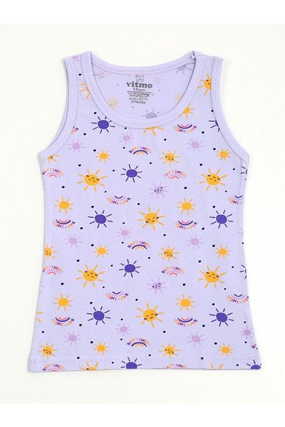 vitmo 3-Piece Cotton Sun Mixed Tank Top Set for Girls
