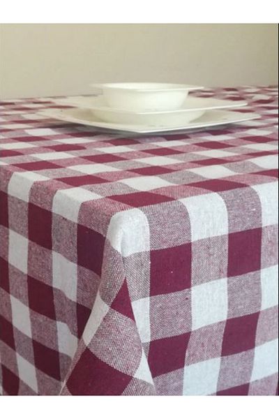 GOLDRİSE Claret Red Tableware Cloth and Picnic Cloth - 150x150, Multi-Purpose