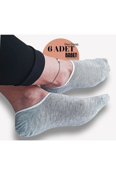 myDea Gray Ballerina Socks 6 Pairs Cotton