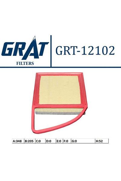 GRAT 12102 Air Filter for 206 207 308 508 Partner / C3 C4 Ii C4 Cactus C5 Ii Berlingo 1.6 Hdı
