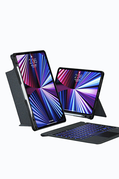 Fuchsia iPad Air 13 2024 A2898 - A2899 Uyumlu Fuchsia Touch Pad Bluetooth Kla...