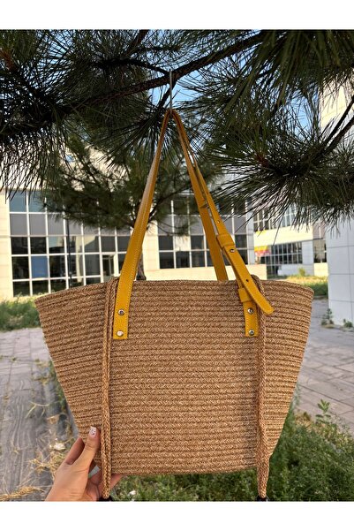 MaVaux Aura Jute Straw Shoulder Bag - Genuine Leather Women