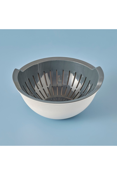 Bella Maison Handle Kaseli Süzgeç Gri (25,5x25,5x10,8 cm)