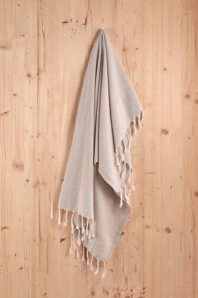 Denizli Concept Retro Beige Peskir - Πετσέτα πολλαπλών χρήσεων με λευκό σχέδιο - 60x110 cm Εναλλακτική πετσέτα