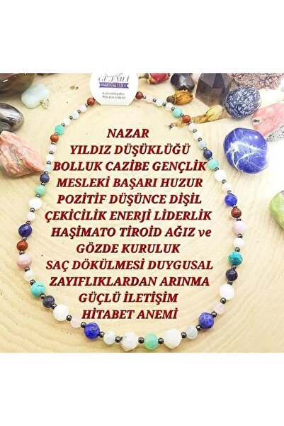 GİZEMLİ DOĞAL TAŞ Gizemli Doğal Taş Kolye ( Turkuaz, Selenit, Amazonit, Kunzi...