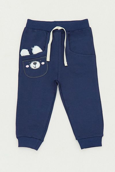 Fulla Moda Teddy Bear Embroidered Girls' Sweatpants with Elastic Legs