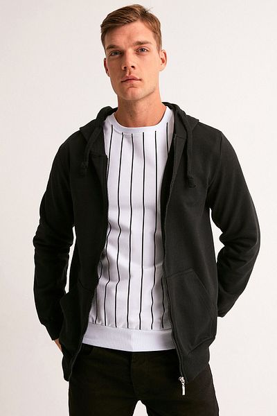Fulla Moda Φούτερ με κουκούλα με φερμουάρ