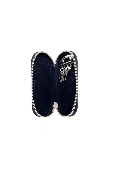 DERKON Genuine Leather Zippered Keychain