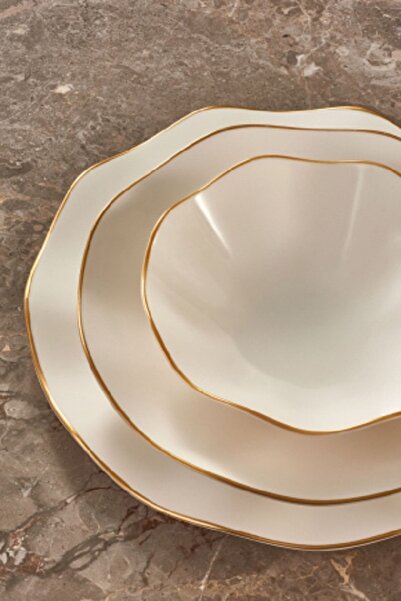 Güral Porselen 24 Parça Nesrin Mat Gold Yemek Takımı Nes24y430gd