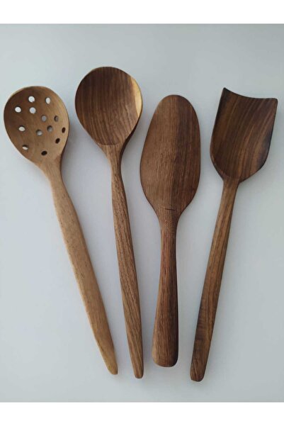 ncy El Yapımı Zeytin Desenli Şimşir Sağlamlığında Ceviz Ağacı Kaşık Spatula S...