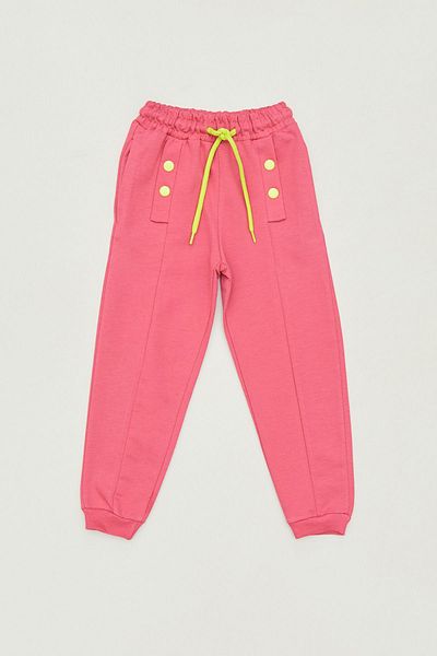 Fulla Moda Jogger Sweatpants για κορίτσια - Λεπτομέρεια με κουμπιά και κορδόνι στη μέση