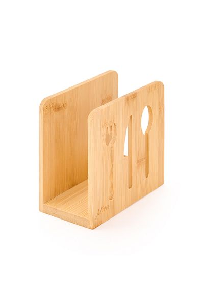 MİEN Mien Bamboo Brown Upright Napkin Holder - 14 cm