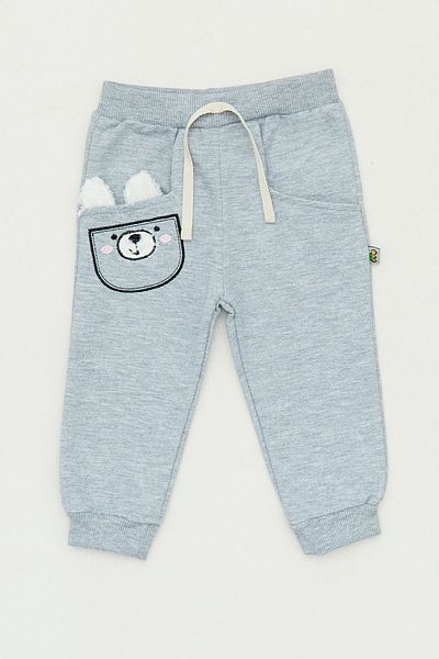 Fulla Moda Teddy Bear Embroidered Girls' Sweatpants with Elastic Legs