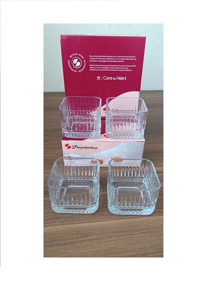 Paşabahçe Elysia Square Snack Bowl with Jam Bowl Corner 250cc 4 Pieces530138
