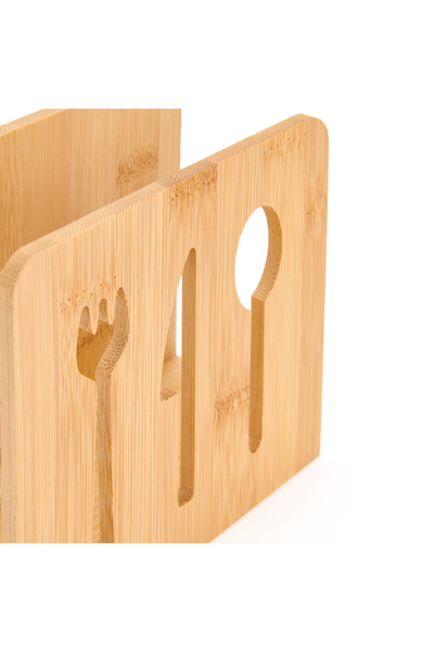 MİEN Mien Bamboo Brown Upright Napkin Holder - 14 cm
