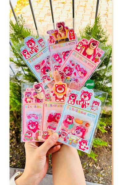 YEŞİL KIRTASİYE Bear Mini Transparent Sticker - 1 Pack (16 Pieces)