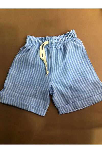 Terry Pantaloni scurți de in cu dungi pentru băiat