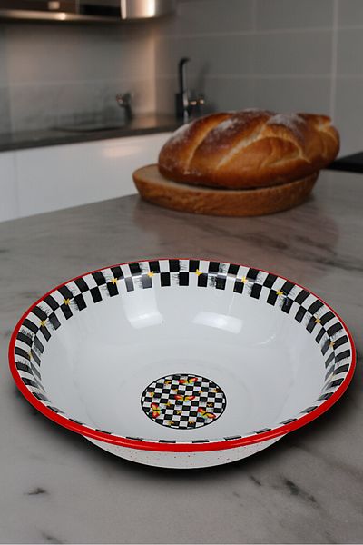 İnci Emaye 8 Liter 40 Cm Enamel Basin and Mixing Bowl - Dough, Fruit and Dowry Large Bowl