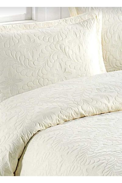 bursa çeyiz 3 Pieces Double Ivy Patterned Microfiber Quilted Bedspread