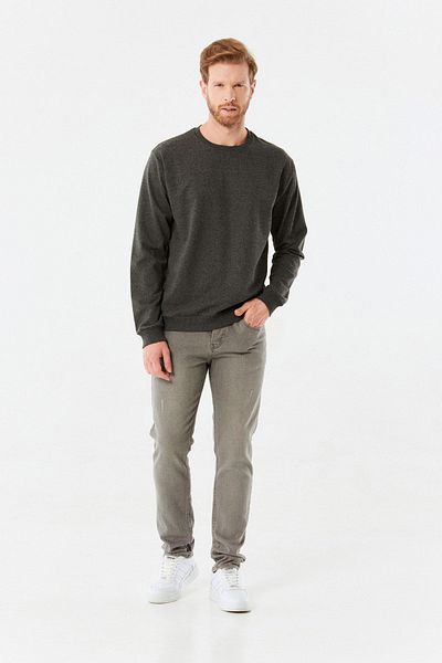 Fulla Moda Φούτερ Crew Neck Basic