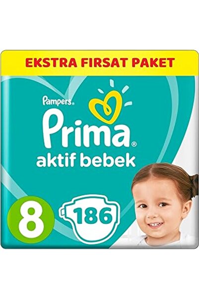 Prima Aktif Bebek, Bebek Bezi 8 Numara, 31 adet 186Adet