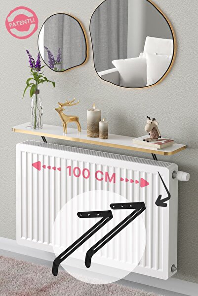 lefty Riv Petek Üstü Uçan Raf Dresuar Kalorifer Peteği Rafı 100 X 18 Cm Beyaz...