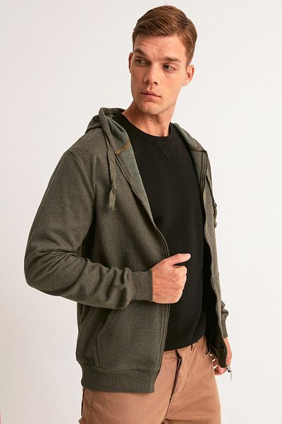 Fulla Moda Φούτερ με κουκούλα με φερμουάρ