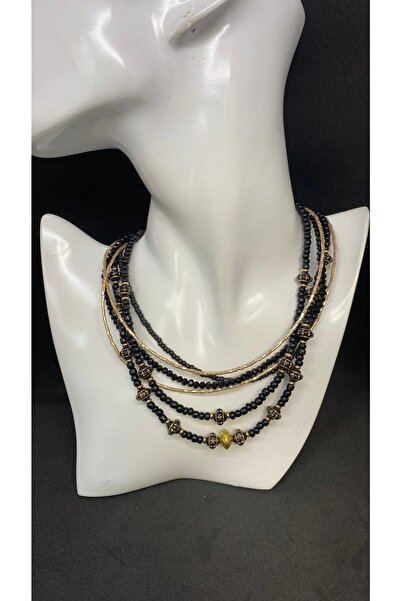 Porsuk Alternatif El Yapımı Etnik Çek Camı , Kristal Boncuk Kadın Çoklu Kolye