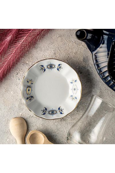 AYBABA STORE Eye Patterned Tea Plate 6 Pieces 11 cm