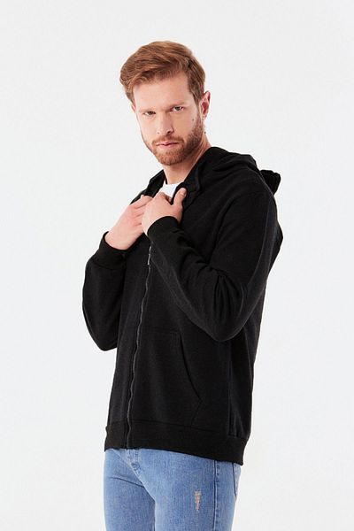 Fulla Moda Φούτερ καγκουρό με φερμουάρ τσέπης