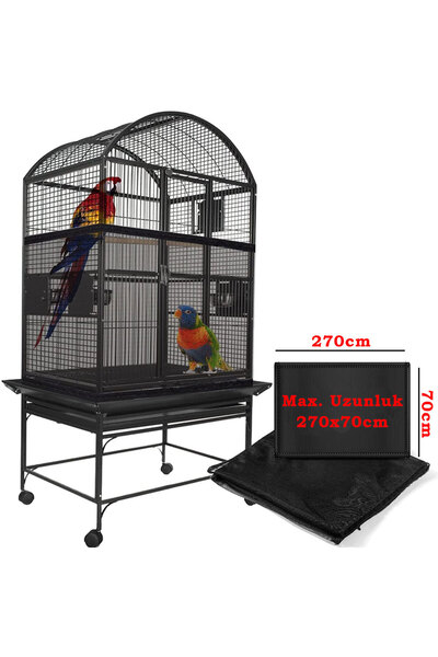 Wahw Pet Ekstra Büyük Kuş Kafesi Örtüsü, Papağanlar için, Kuş kafesi, Koruyucu file, 270 genişlik 70cm